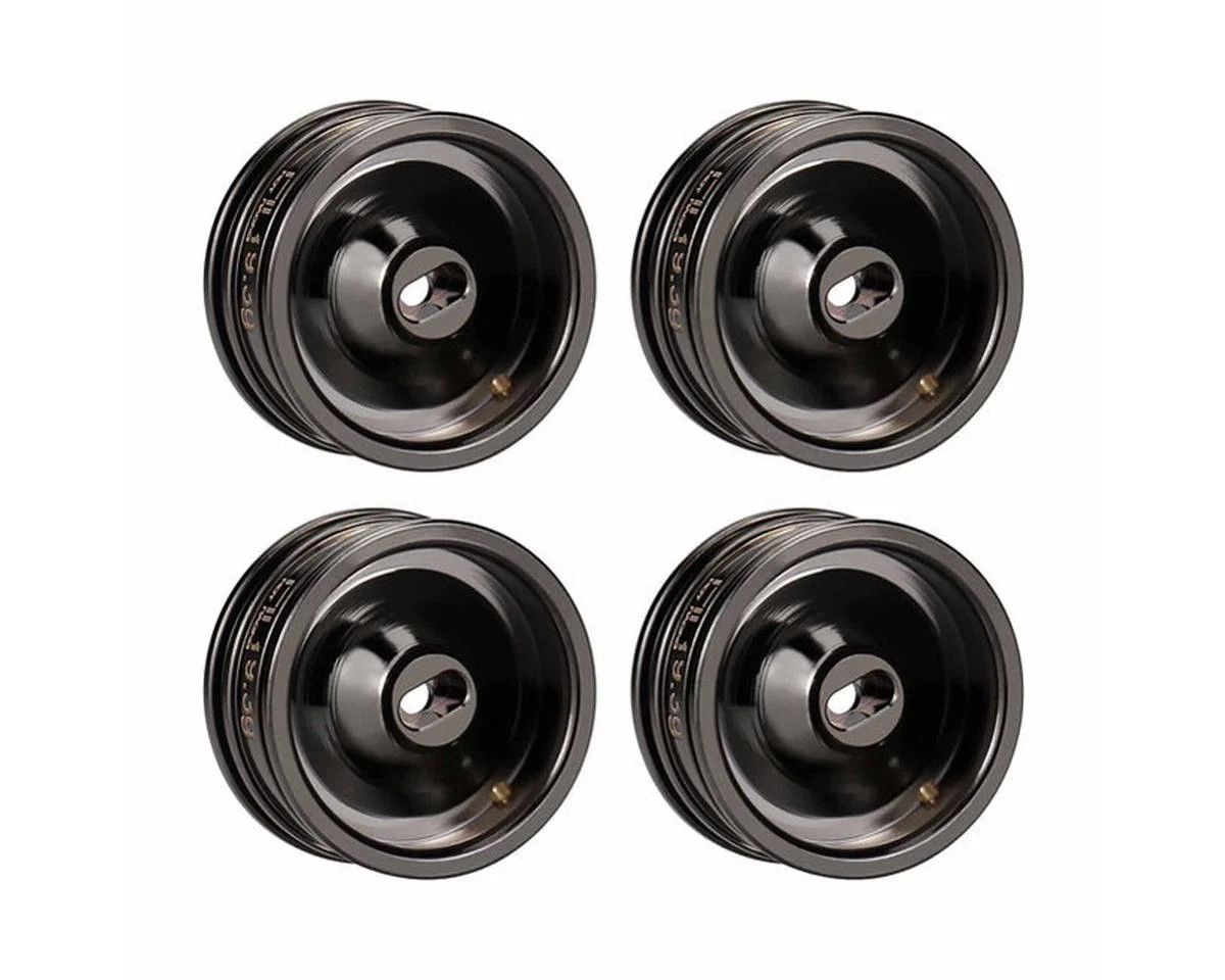 Hot Racing Axial SCX30 0.7" Brass Crawler Wheels (Black Chrome) (4) (9.3g ea)