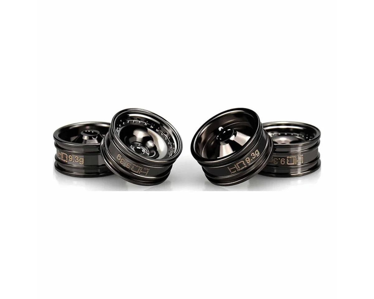 Hot Racing Axial SCX30 0.7" Brass Crawler Wheels (Black Chrome) (4) (9.3g ea)