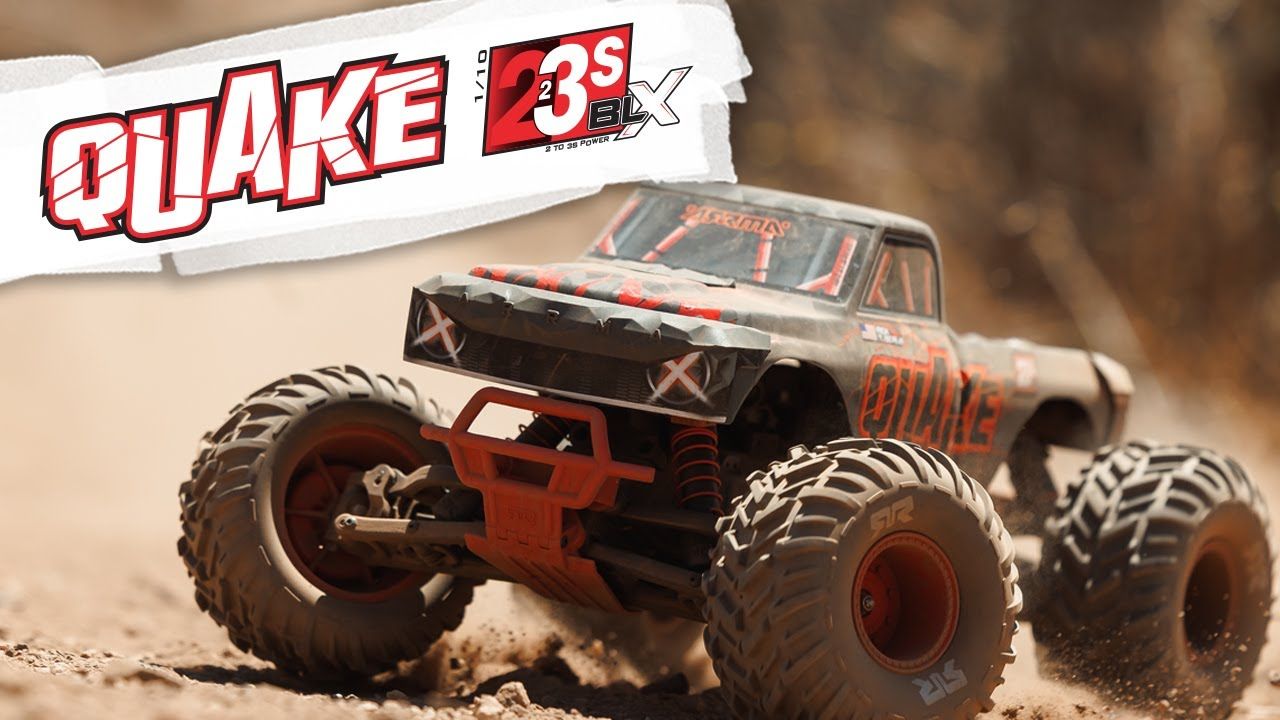 1/10 QUAKE 223S 2WD RTR Brushless Monster Truck, Red