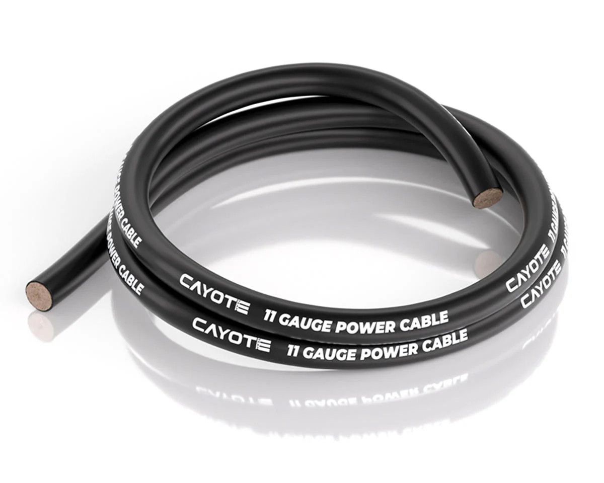 Cayote Thin-Wall Silicone Wire (Black) (1 Meter) (11AWG)