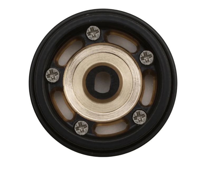 Treal Hobby 0.7" 5-Slot Brass Micro Rock Crawler Beadlock Wheels (Black/Gold) (4) (14g ea)
