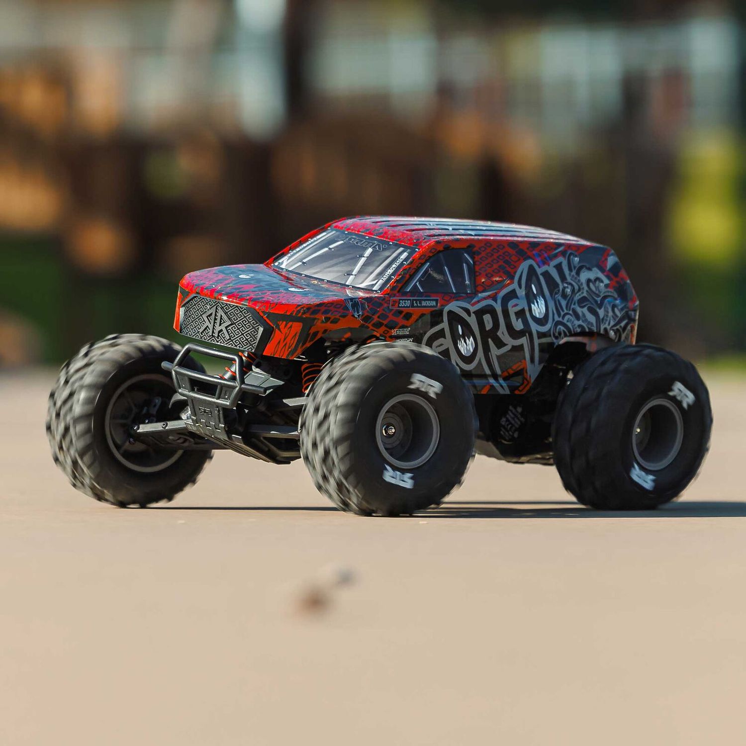 1/10 GORGON 223S 2WD RTR Brushless Monster Truck, Red/Black
