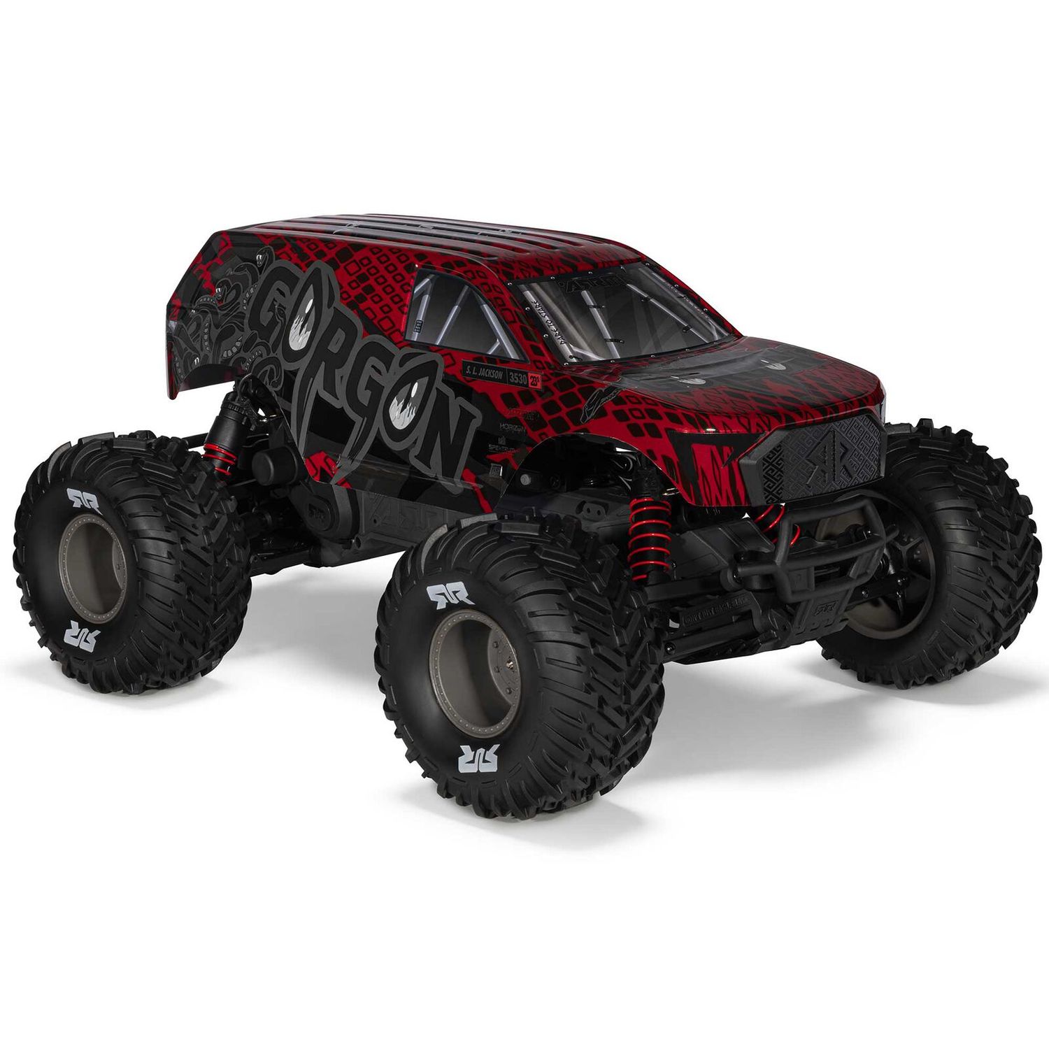 1/10 GORGON 223S 2WD RTR Brushless Monster Truck, Red/Black