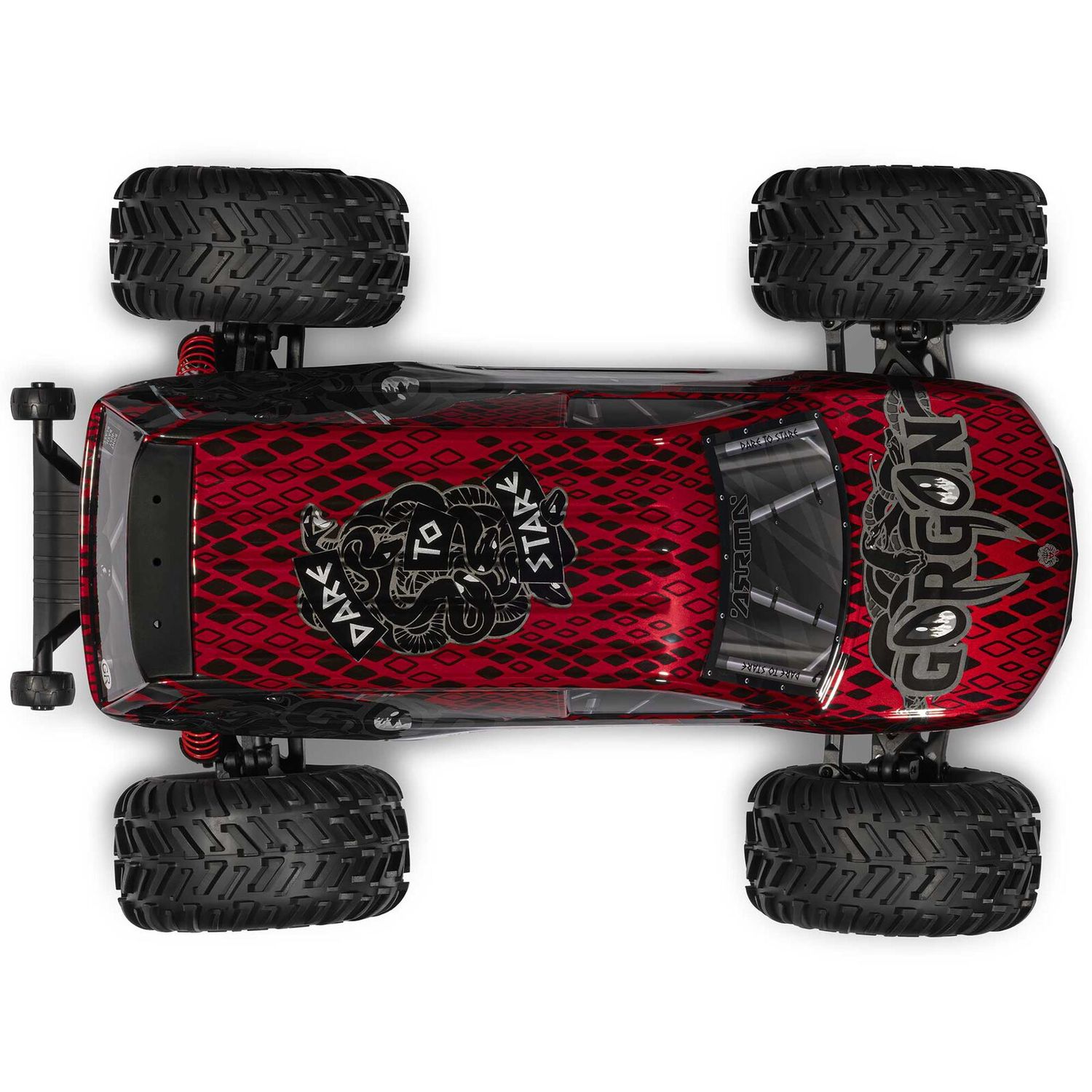 1/10 GORGON 223S 2WD RTR Brushless Monster Truck, Red/Black
