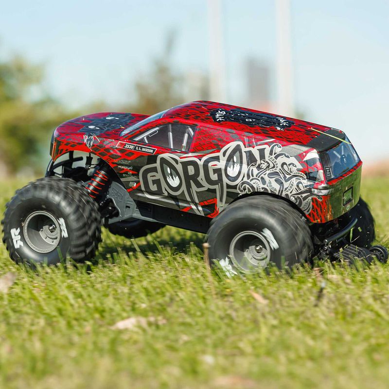 1/10 GORGON 223S 2WD RTR Brushless Monster Truck, Red/Black