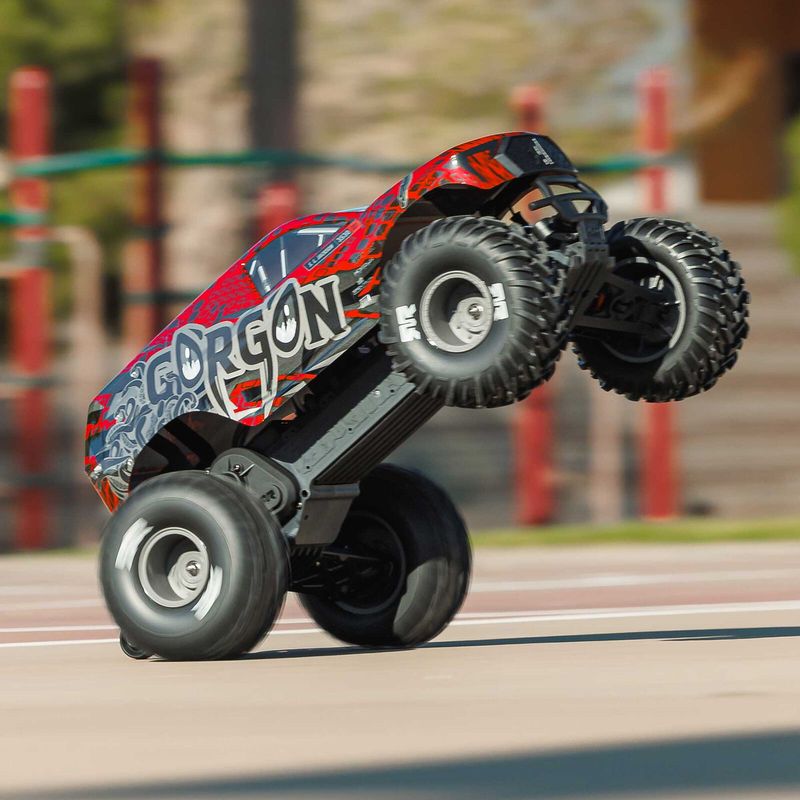 1/10 GORGON 223S 2WD RTR Brushless Monster Truck, Red/Black