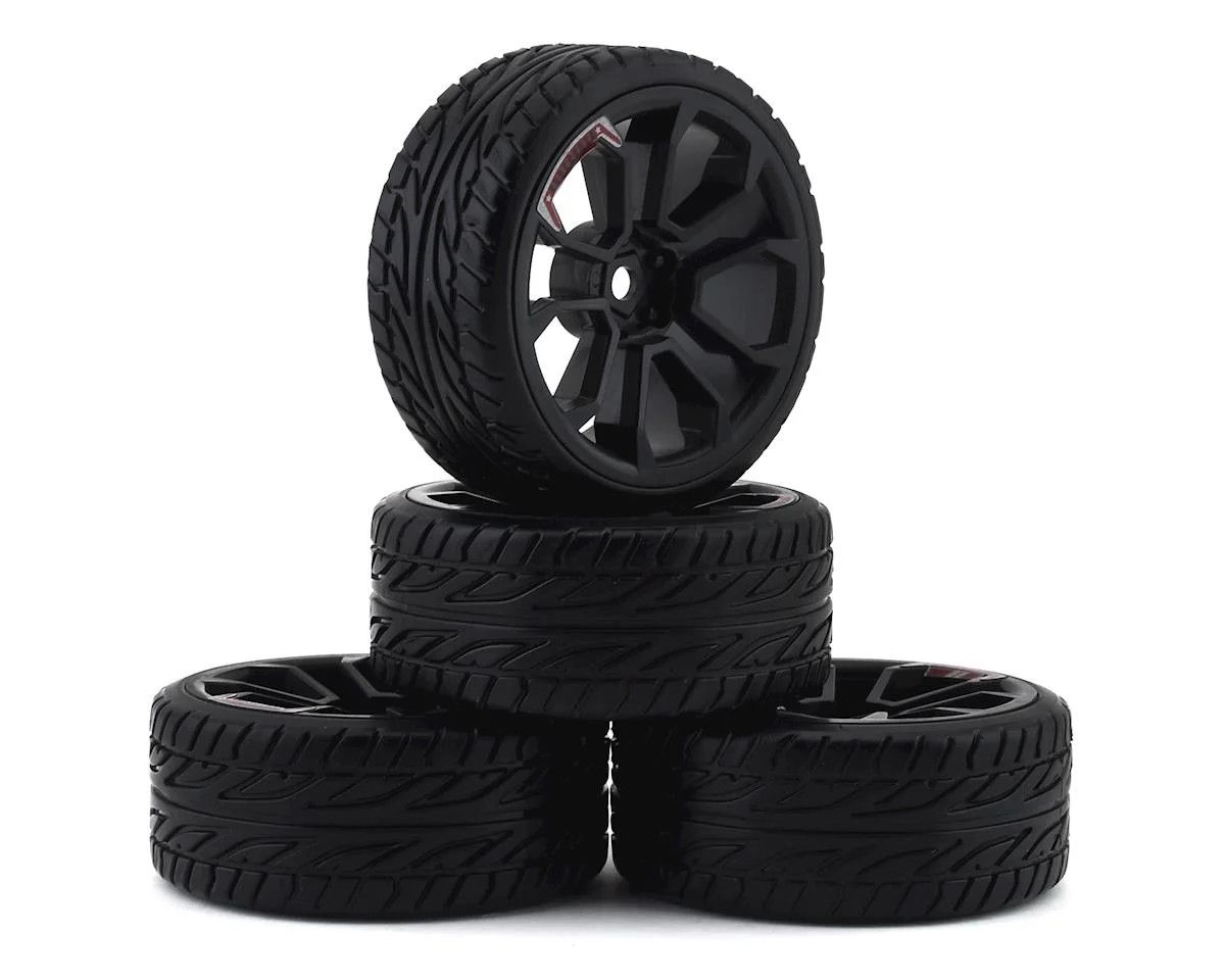 Firebrand RC Supernova DTR3 2.2 Pre-Mounted On-Road Tires (4) (Black) w/Moray Tires, 12mm Hex &amp; 3mm Offset