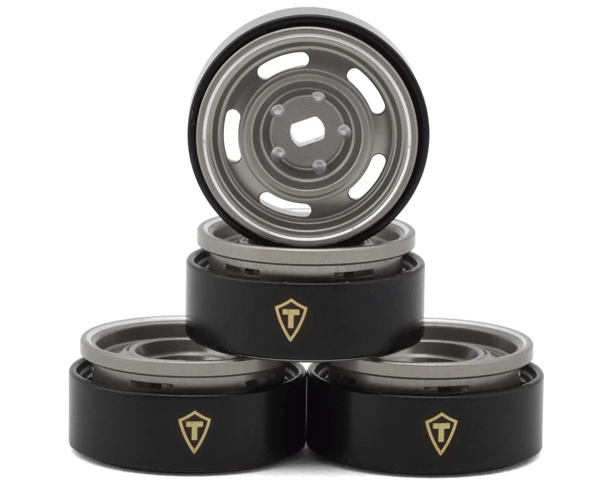 Treal Hobby 0.7" 5-Slot Aluminum Micro Rock Crawler Beadlock Wheels (Grey) (4) (8g ea)