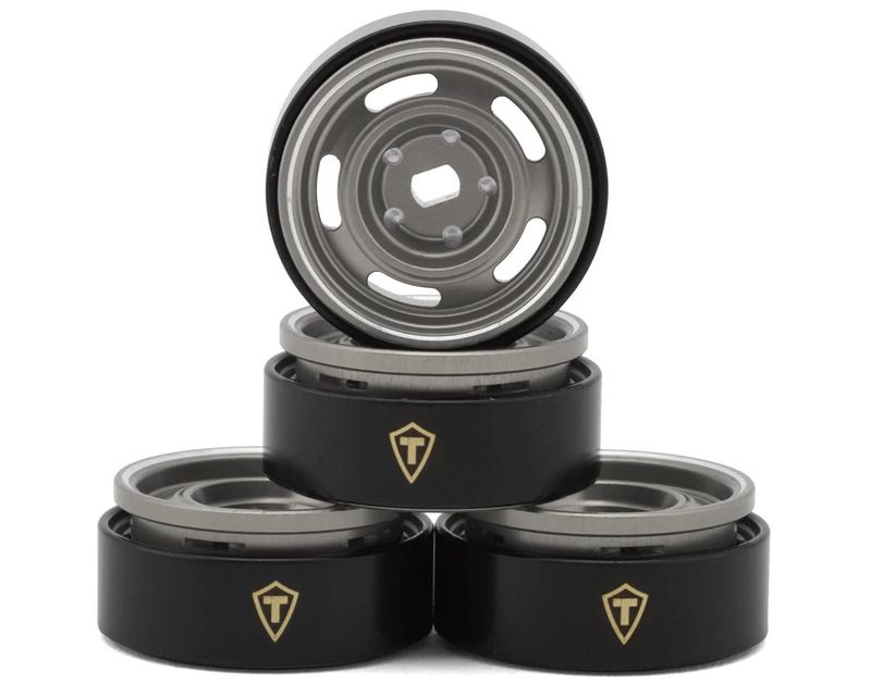 Treal Hobby 0.7" 5-Slot Aluminum Micro Rock Crawler Beadlock Wheels (Grey) (4) (8g ea)