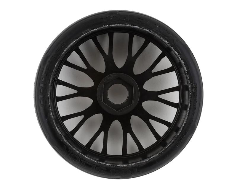 GRP Tires GT - TO4 Slick Belted Pre-Mounted 1/8 Buggy Tires (Black) (2) (XB1) w/FLEX Wheel