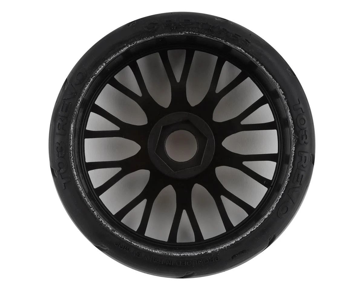 GRP Tires GT - TO3 Revo Belted Pre-Mounted 1/8 Buggy Tires (Black) (2) (XB1) w/FLEX Wheel