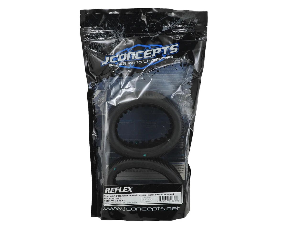 JConcepts Reflex 4.0" 1/8th Truggy Tires (2) (Green)