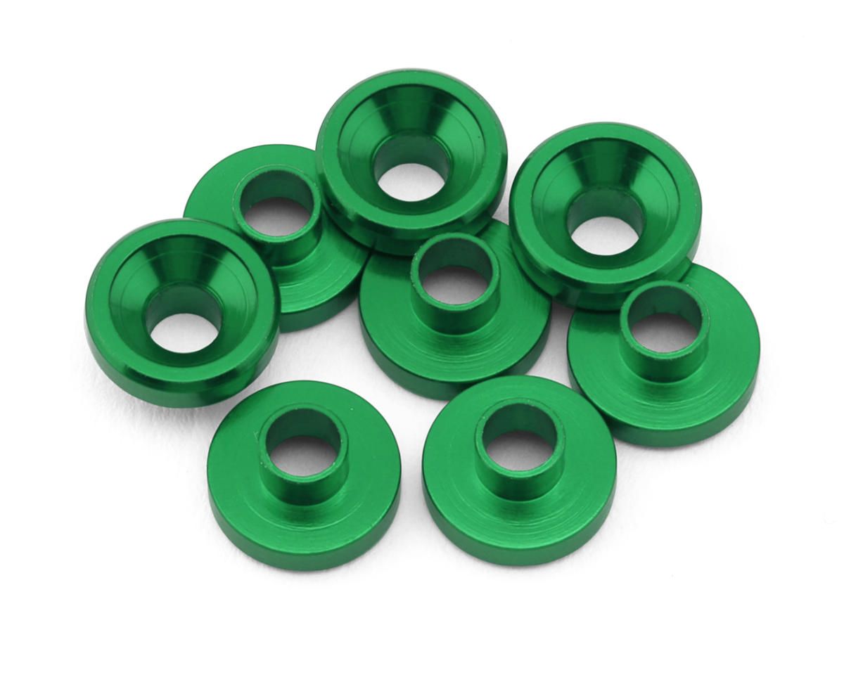 Reefs RC Aluminum Countersunk Servo Washers (Green) (8)
