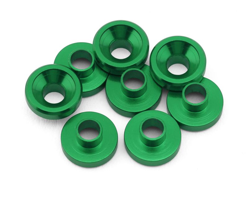 Reefs RC Aluminum Countersunk Servo Washers (Green) (8)