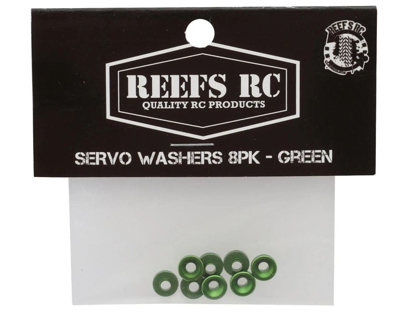 Reefs RC Aluminum Countersunk Servo Washers (Green) (8)