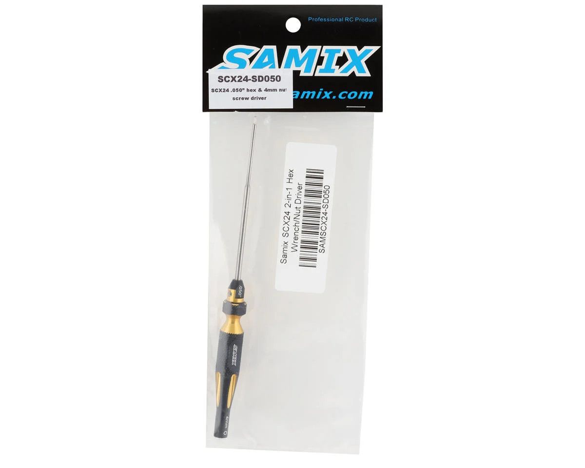 Samix SCX24 2-in-1 Hex Wrench/Nut Driver (Gold) (.050" Hex/4mm Nut)