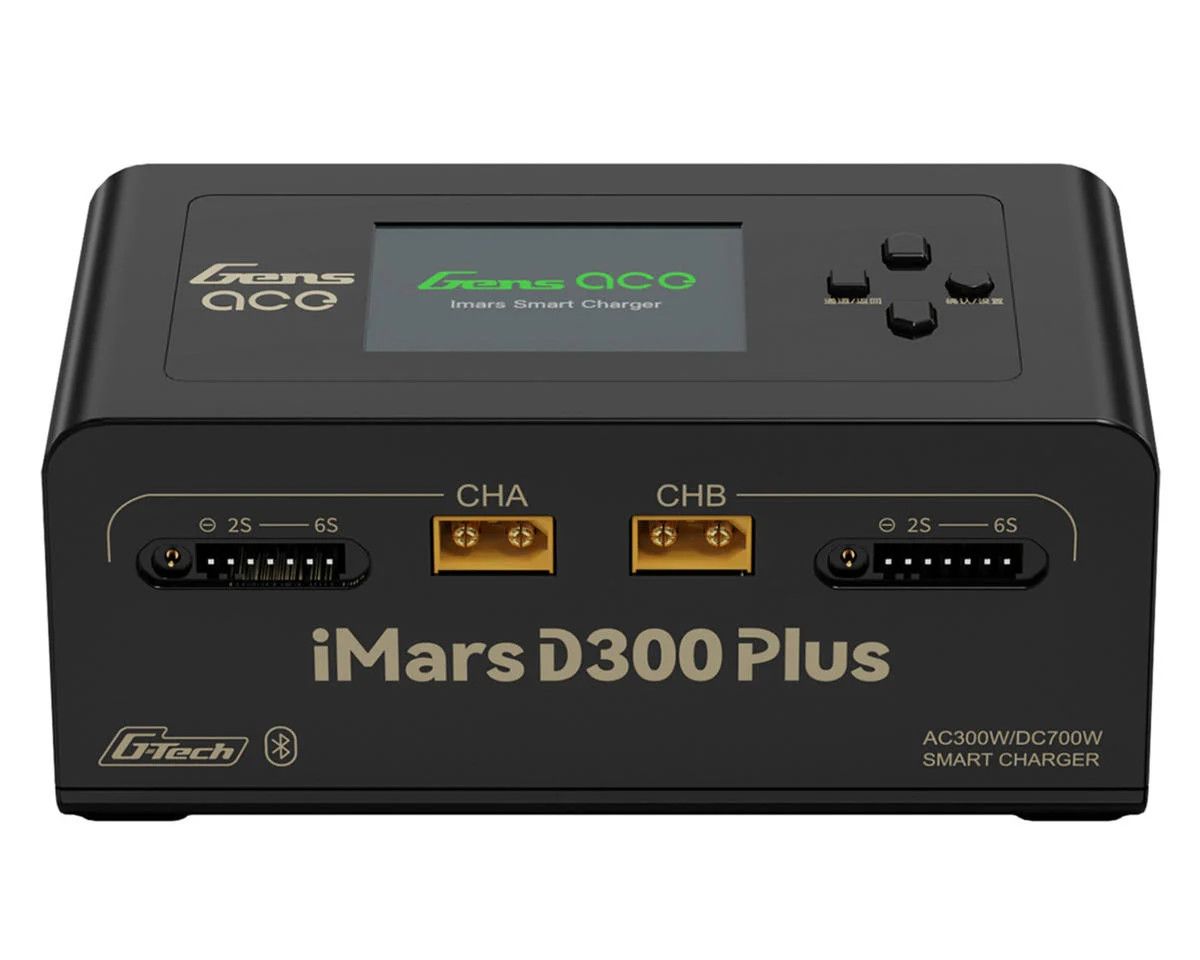 Gens Ace iMars D300 Plus G-Tech Smart Dual AC/DC Charger (Black) (6S/16A) (AC-300W) (DC-350W x2) w/Bluetooth App Control