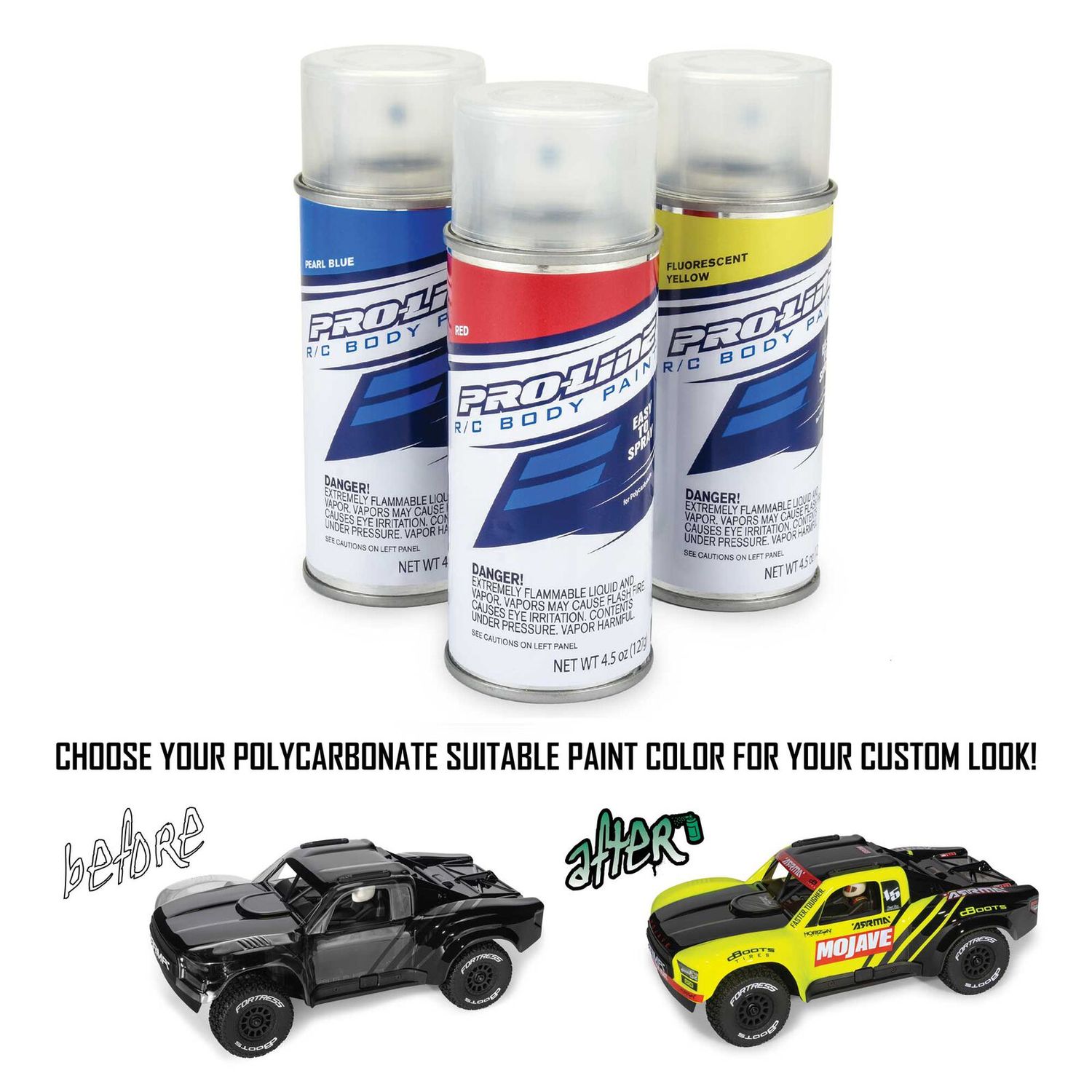 1/16 MOJAVE GROM 4X4 RTA KIT Brushed Desert Truck (Battery &amp; Charger Included), Clear/Black