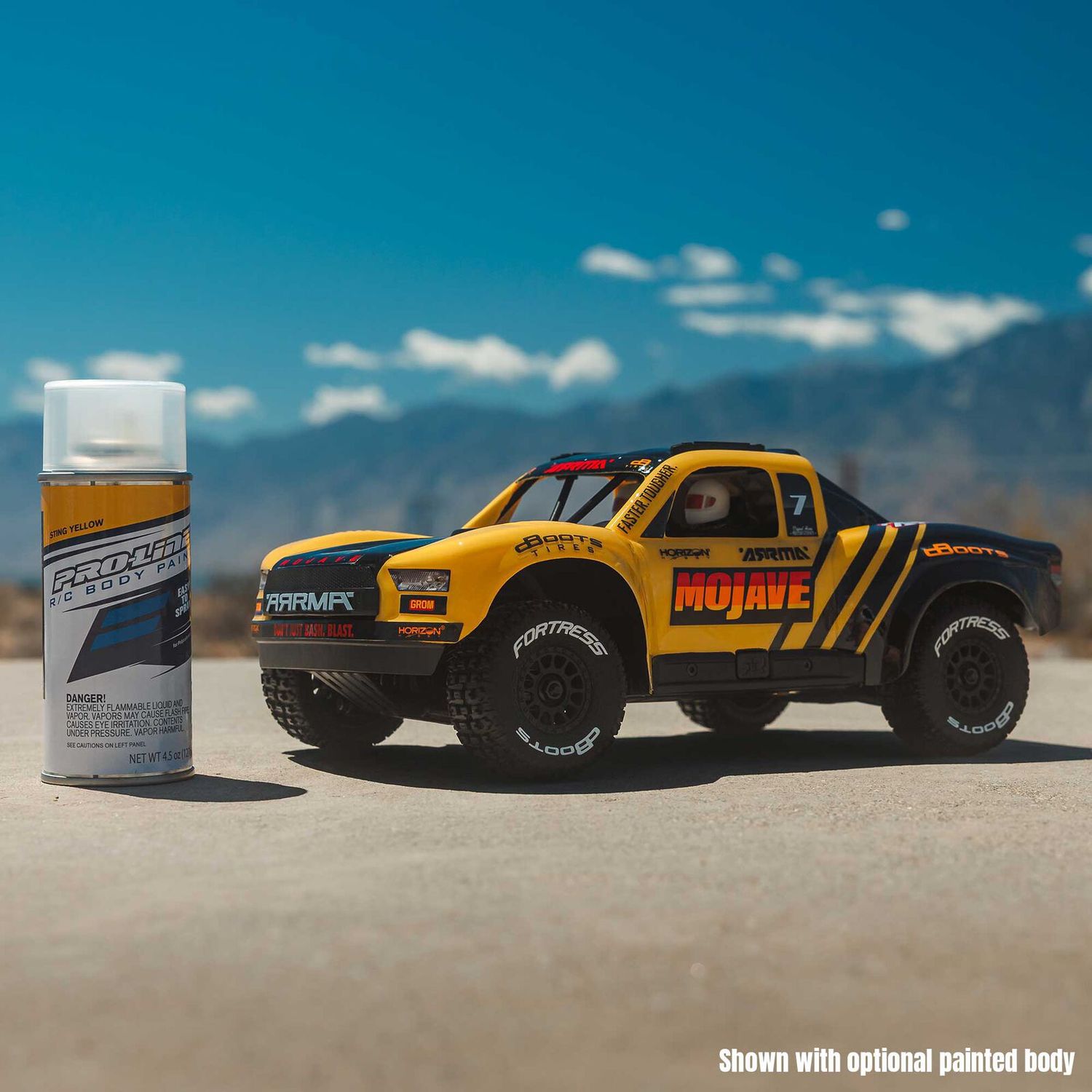 1/16 MOJAVE GROM 4X4 RTA KIT Brushed Desert Truck (Battery &amp; Charger Included), Clear/Black
