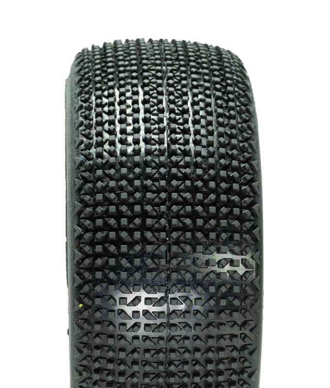 V1 SLW Pre-Glued (White) (4) DIALED-RC V1 Soft Long Wear 1/8 Buggy Tires Pre-Glued (Pre-mounted) (White Spoke) (4)