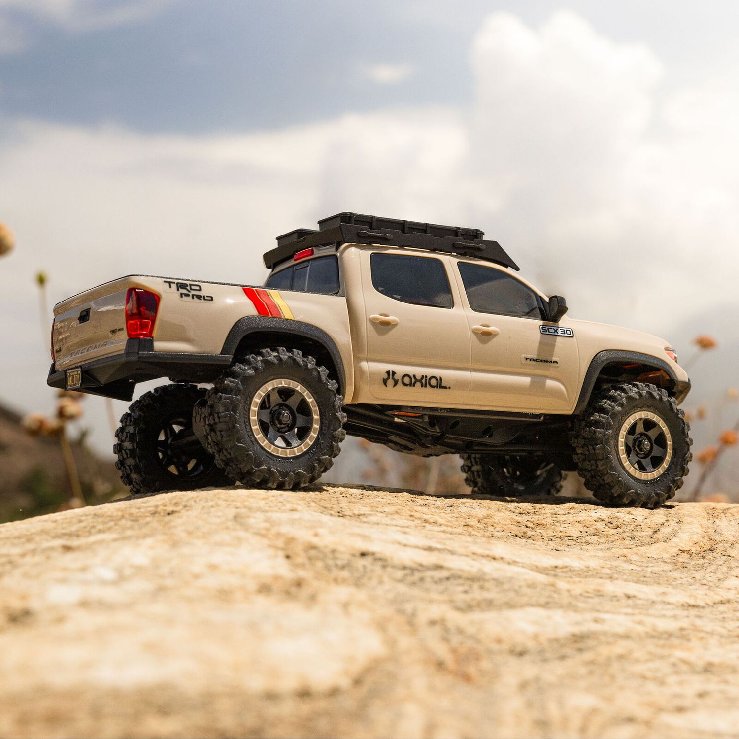 1/30 SCX30 Toyota Tacoma 4X4 RTR Brushed Rock Crawler (Battery &amp; Charger Included), Overland Edition