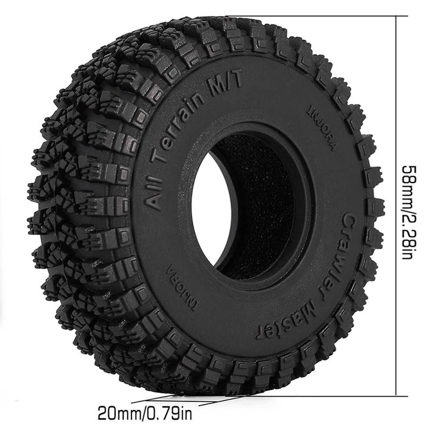 Injora All Terrain 1.0" M/T Tires (58*20mm)