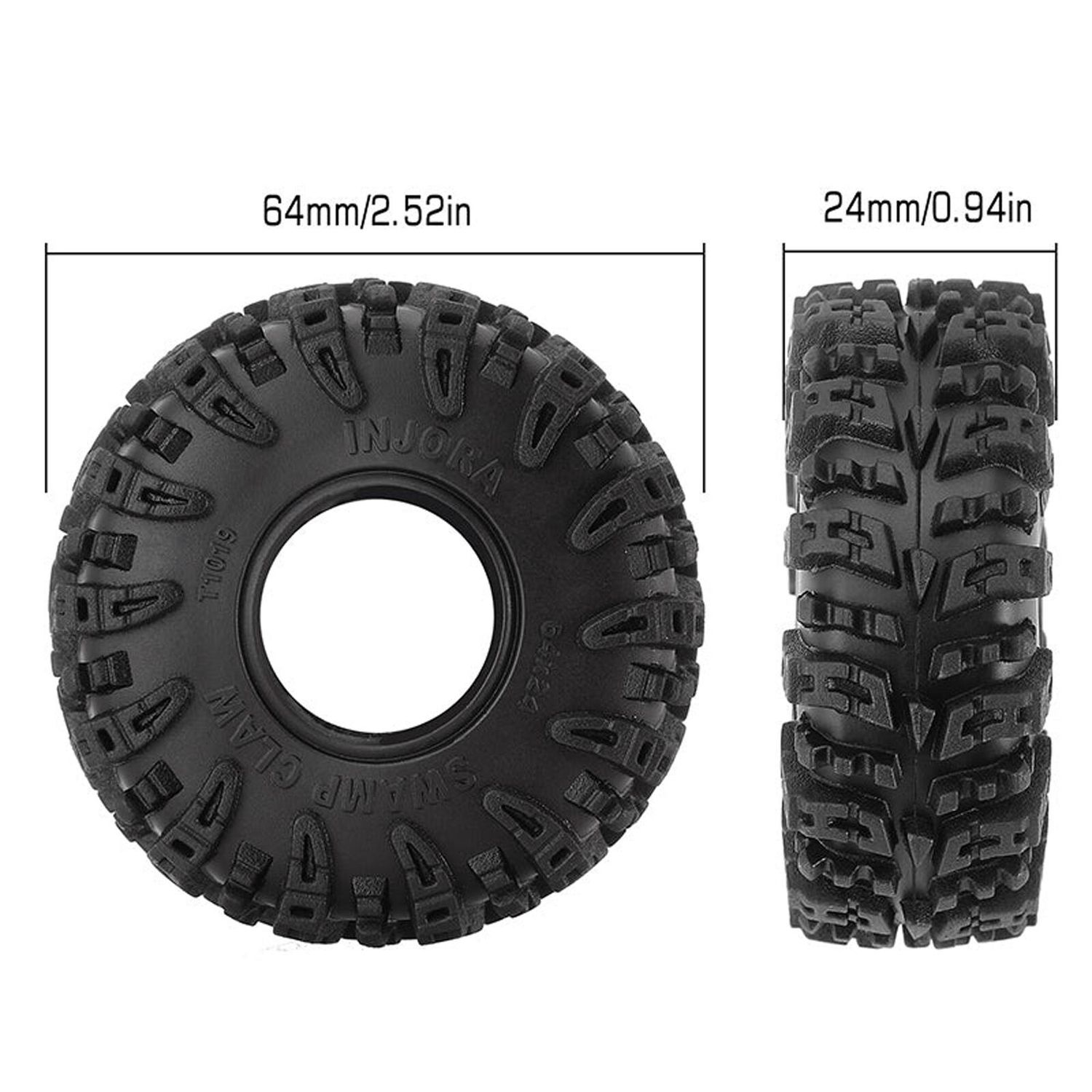 Injora Swamp Claw 1.0" M/T Tires (64*24mm)