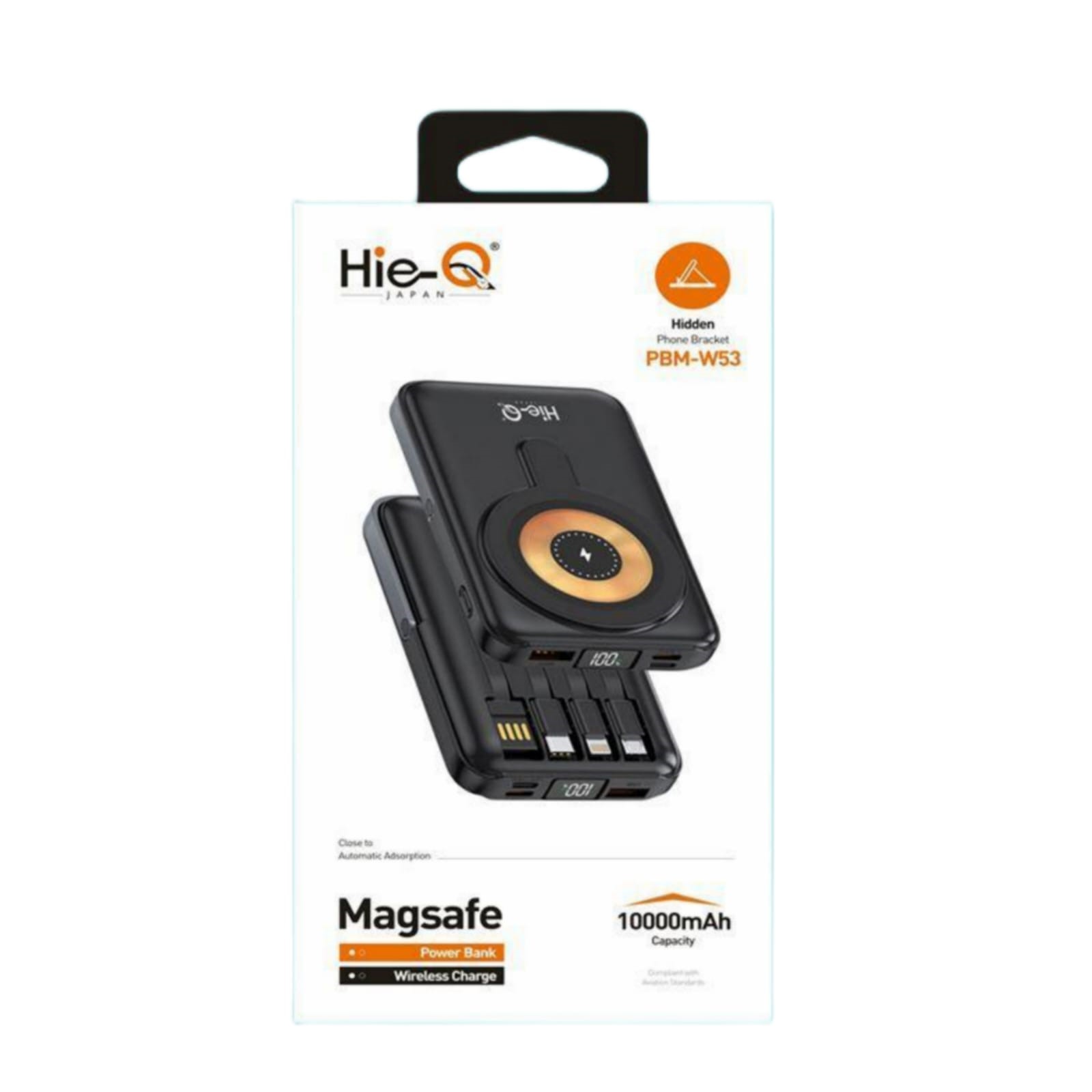 HIEQ PBM-W53 MagSafe Wireless Charging Power Bank | 10000mAh Long-Lasting Battery | 22.5W Super Fast Charge | Type-C Lightning Cable | Power Display
