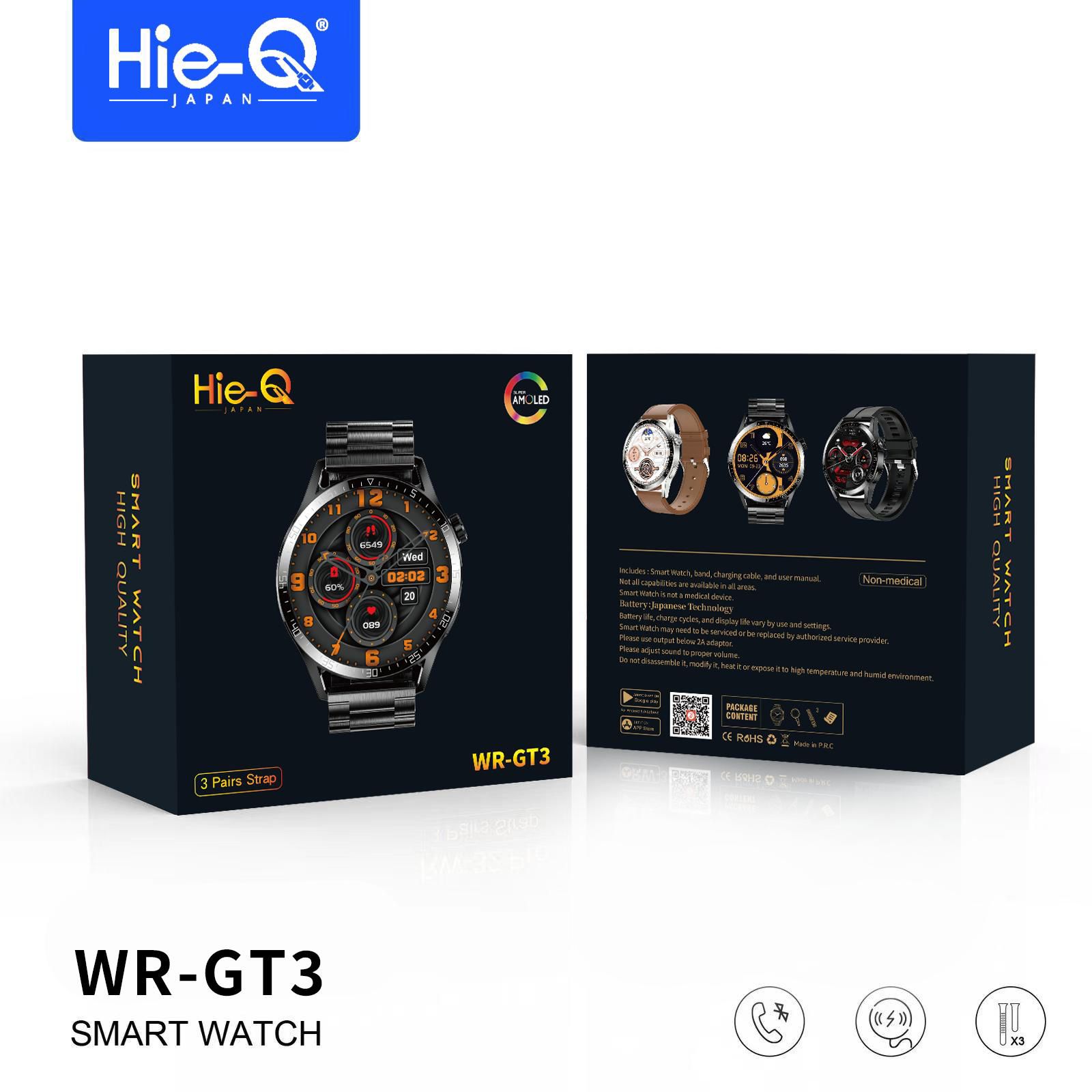 HIE-Q WR-GT3 Smart Watch | Super AMOLED Display | Bluetooth Calling | Heart Monitoring | Sports Modes | Weather Function