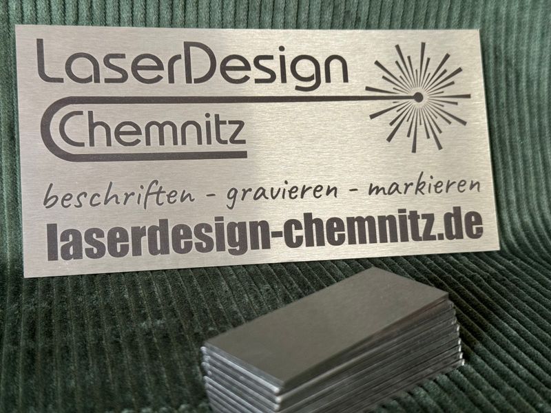 Firmenschild Namensschild Edelstahl 8x3cm Gravur