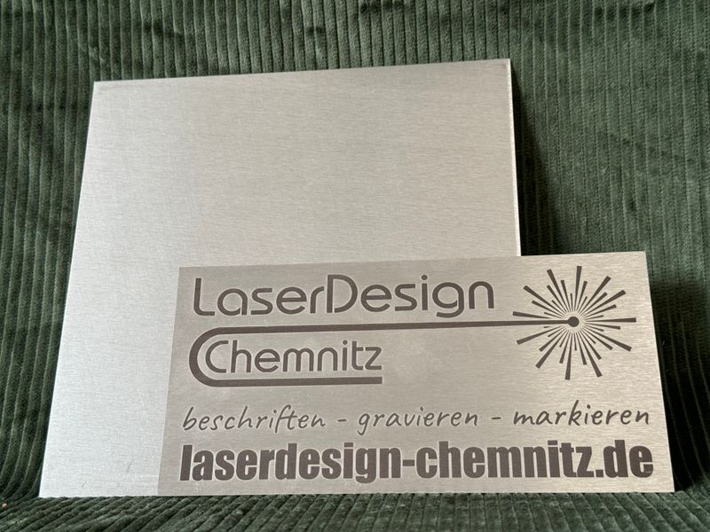 Firmenschild Namensschild Edelstahl 20 x 20 cm Gravur