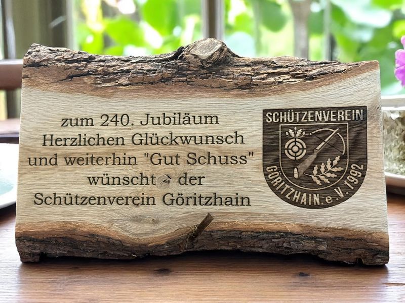 Holzschild Tafel aus Eichenbohle inkl. Gravur
