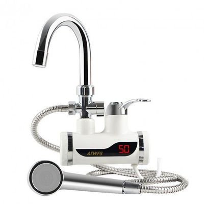 Electric Instant Hot Water Faucet With Shower Head LED Temperature Display Tankless For Kitchen Shower
