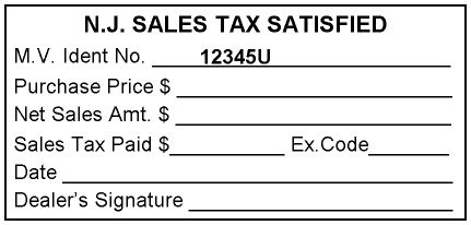 NJ SALES TAX SATISFIED STAMP