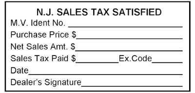 NJ SALES TAX SATISFIED STAMP