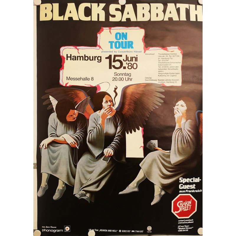 Black Sabbath + Shakin' Street (15.06.1980 | A1 Konzertposter | Hamburg Messehalle)