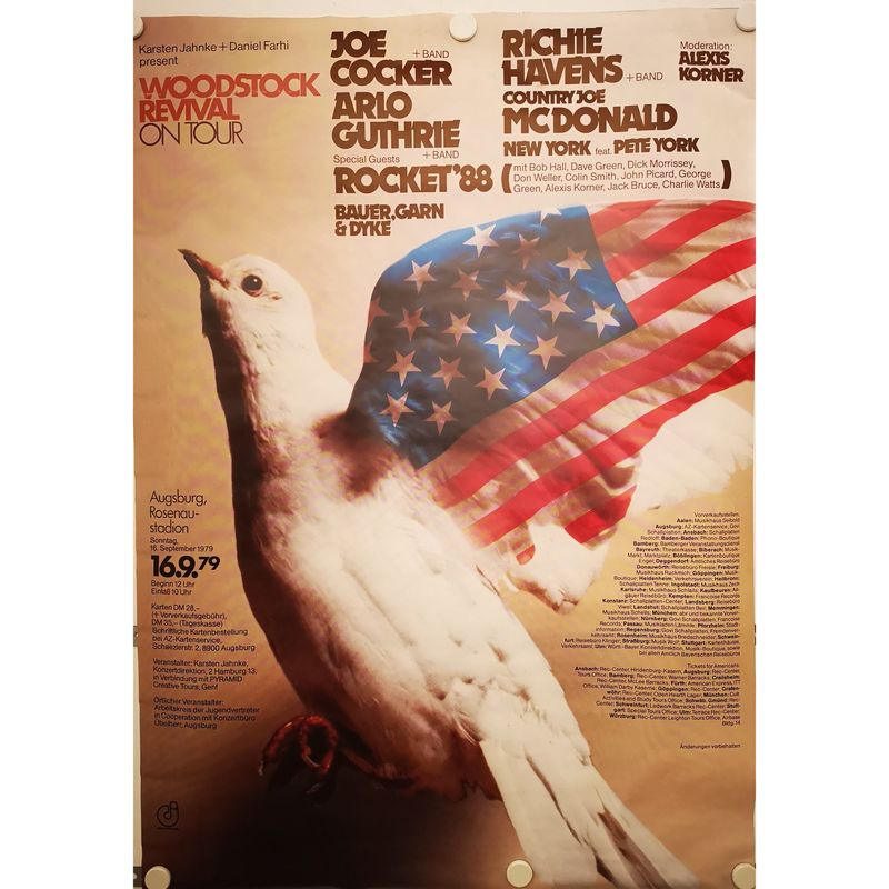 Woodstock Revival on Tour (19.09.1979 | A1 Konzertposter | Augsburg Rosenaustadion)