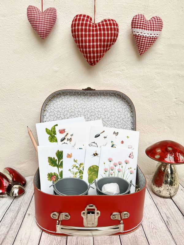 Nachhaltiges Kräuter-Anzuchtset im Koffer | Komplett-Set für die Fensterbank & Garten-Anfänger | Frühlings-Edition