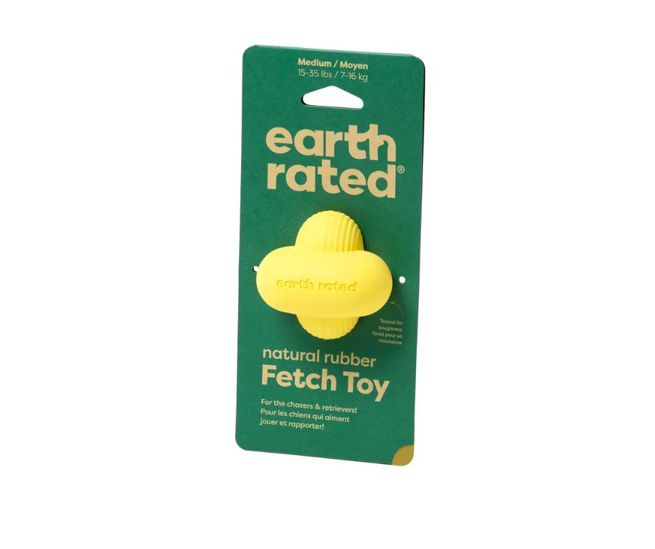 Earth Rated Rubber Fetch Dog Toy, Medium Yellow