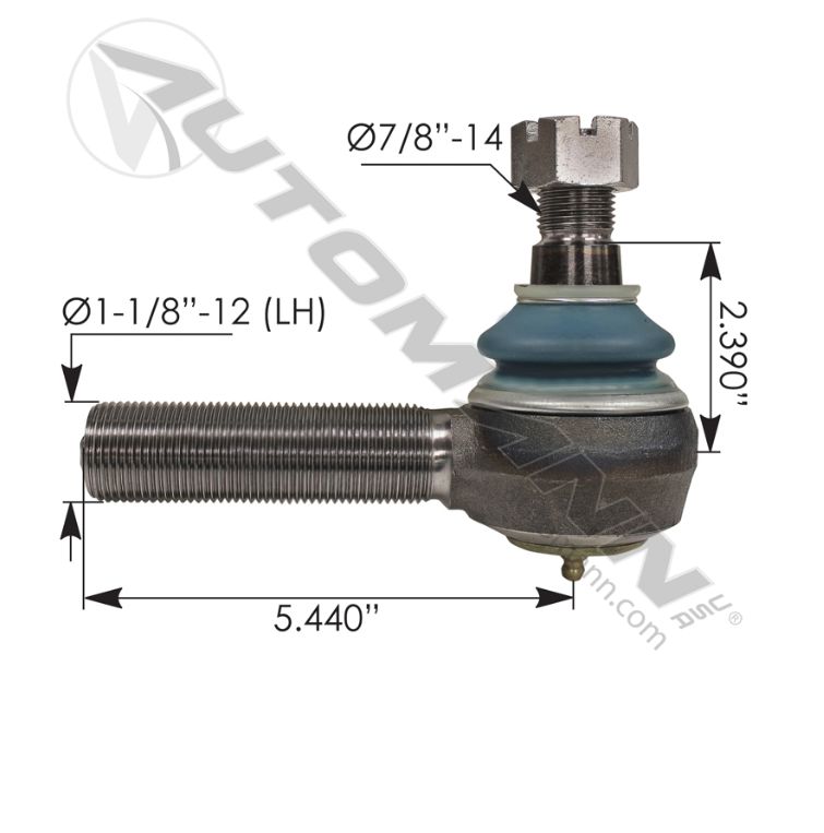 Tie Rod End for Freightliner Cascadia P3 (2008 - 2018) International ( Prostar, LT Serie) Volvo VNL 670 Gen 2 ( 2004 - 2018) Peterbilt 579( 2022) / 462.ES423L