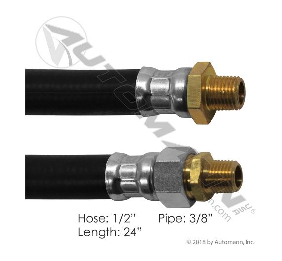 Air Hose Assy 1/2IDx3/8NPTx24IN - 18124 / 452124 / 148024 / 16324