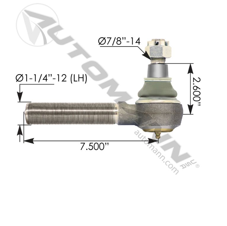 Tie Rod End For Dana / Spicer, Eaton, Freightliner, International, Kenworth, Meritor, Peterbilt, Ridewell  / 462.ES2090L