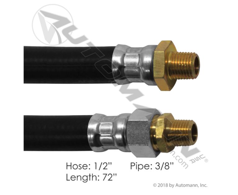 AIR HOSE ASSEMBLY 1/2 x3/8 72 INCH / 177.7872