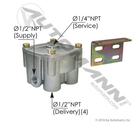 R12V Type Relay Valve 4PSI /  102626