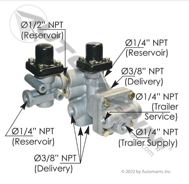 SR4 Type Spring Brake Valve  1/2in NPT/ 101622