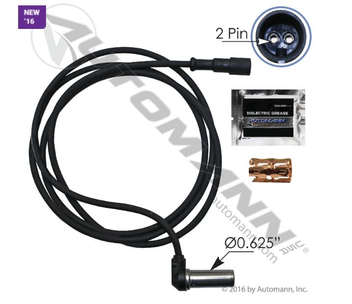 ABS Sensor Kit - 90Â° Angle Head w/KE Type Plug, CS Wire Type - Includes Sensor Clip and Grease - 76&quot; Length