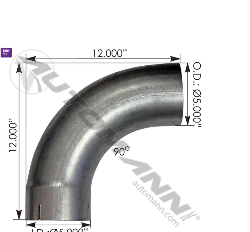 Exhaust Pipe - Elbow 5&quot; 90Â° ID ALZ