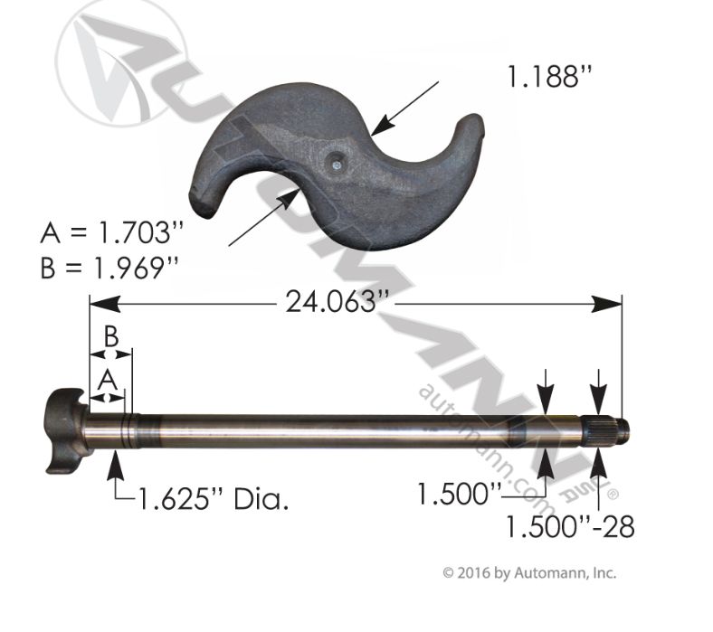 S-Camshaft - RH - Meritor / 2210D6868