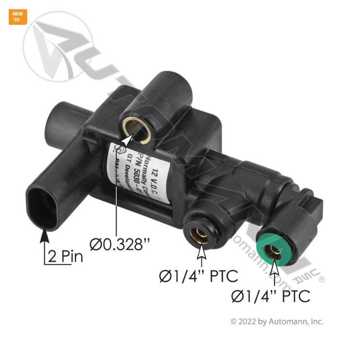 Solenoid 3-Way NC 12 VOLT- PACAR