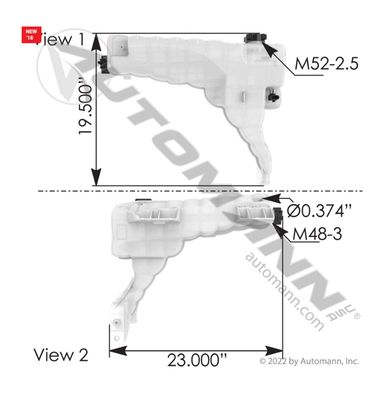 Coolant Reservoir Peterbilt- Kenworth / CP237001 /  DR10400